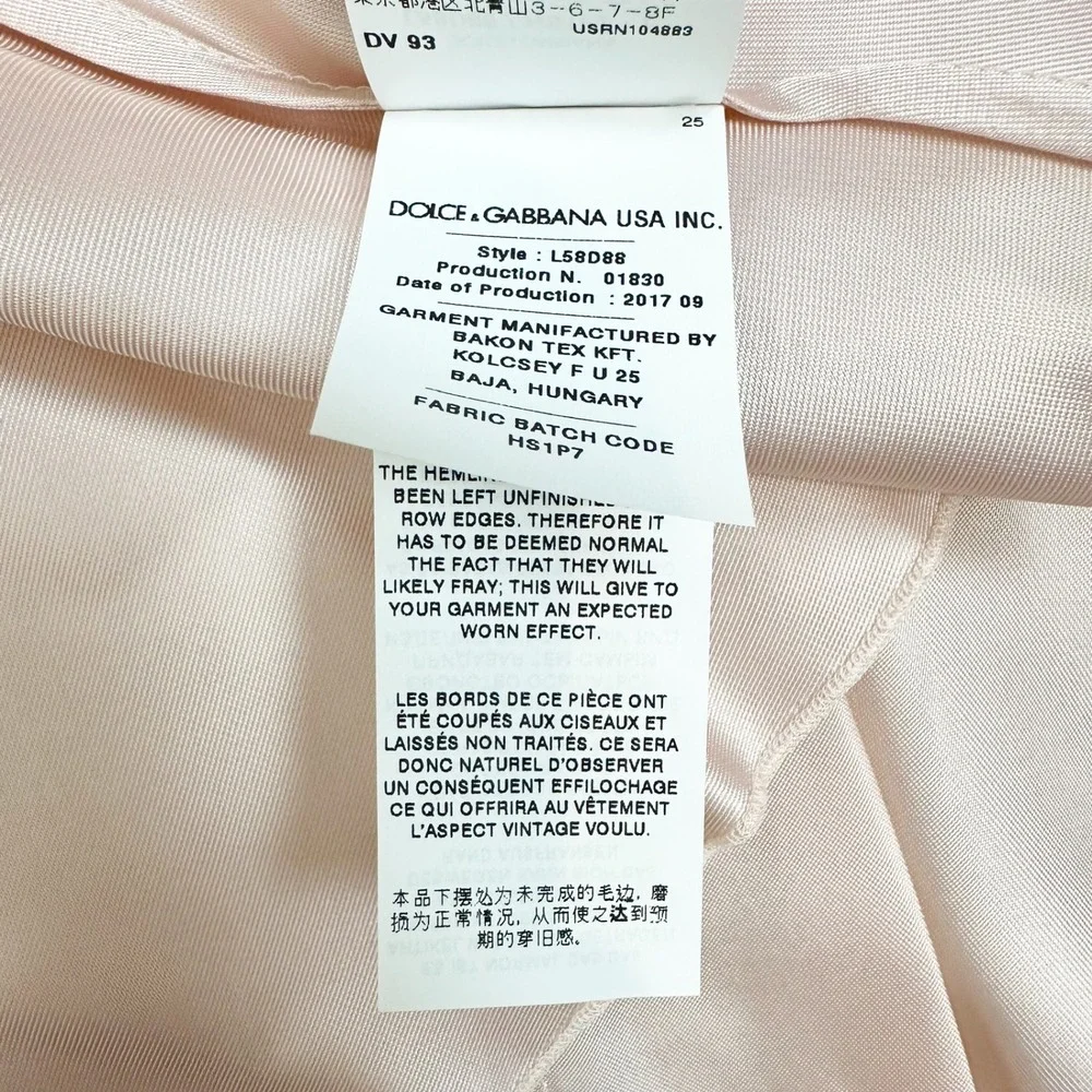 Dolce & Gabbana Girls Pink Rose Butterfly Farfalle Silk Dress Size 7/8